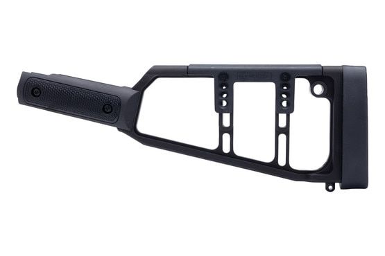Midwest Industries Rossi Straight Lever Stock has a hardcoat anodized finish